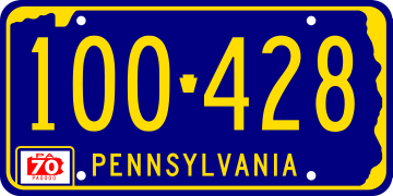 [Pennsylvania 1970 licence plate]