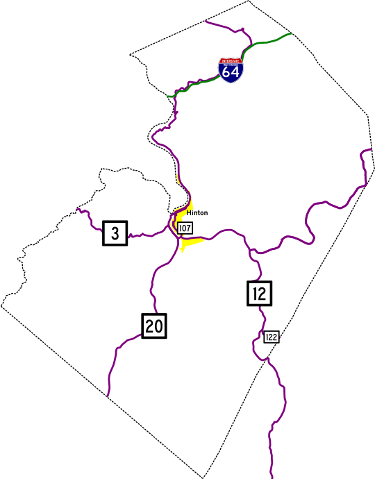 [Summers County, WV highway map]